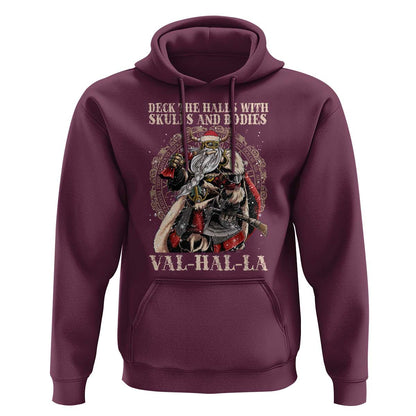 Viking Christmas Deck The Halls With Skulls And Bodies Valhalla Viking Hoodie Cotton