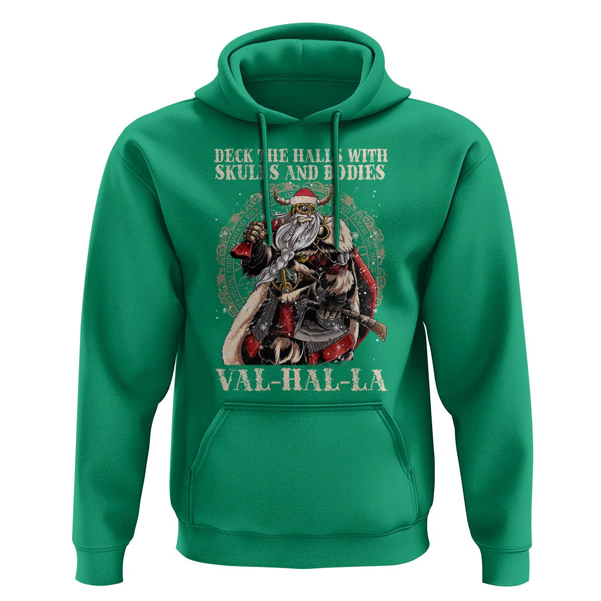 Viking Christmas Deck The Halls With Skulls And Bodies Valhalla Viking Hoodie Cotton