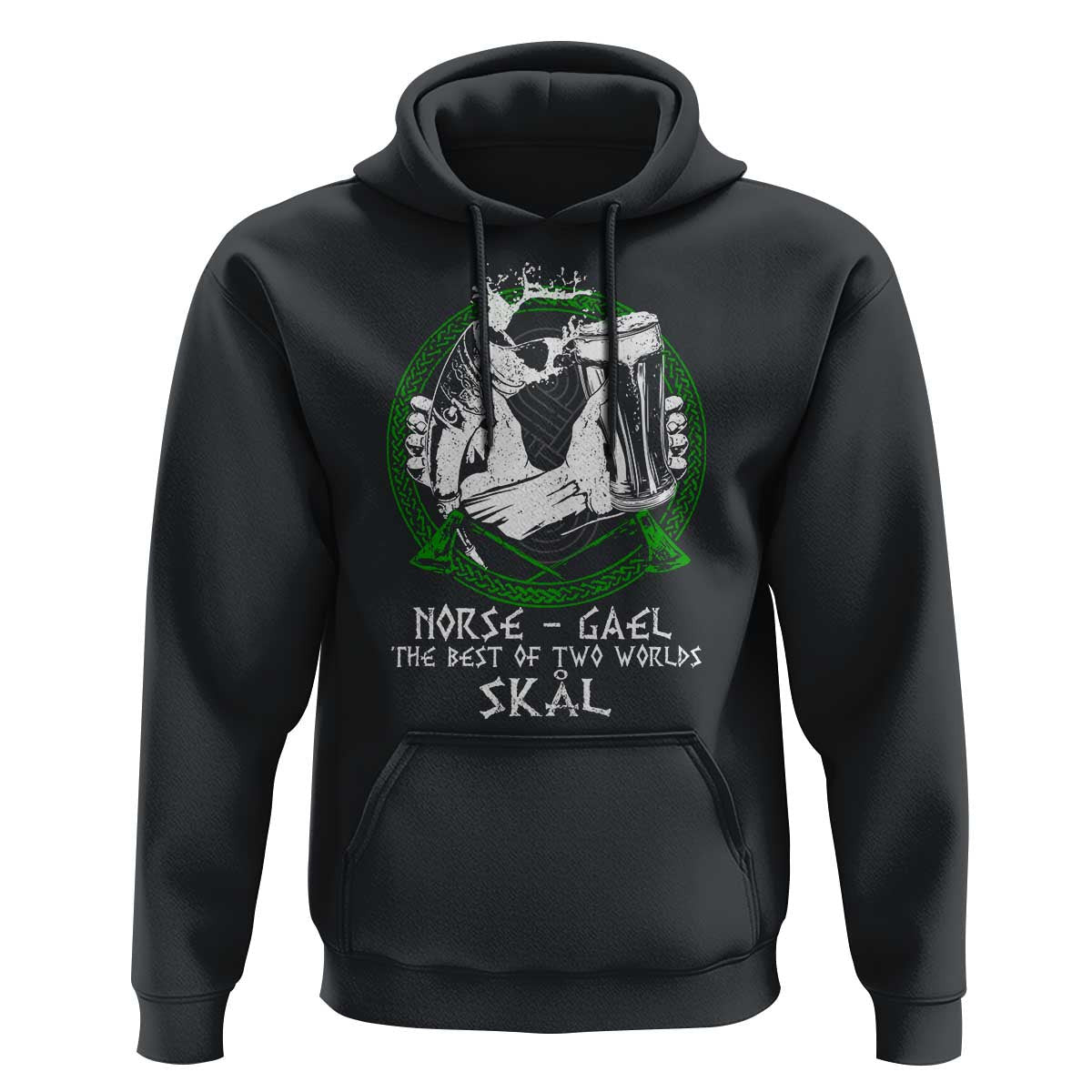 Funny Norse Gael The Best Of Two Worlds Skal Irish Viking Beer Viking Hoodie Cotton