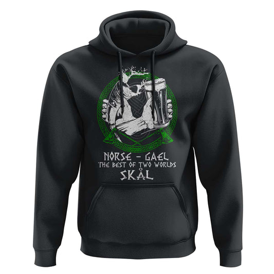 Funny Norse Gael The Best Of Two Worlds Skal Irish Viking Beer Viking Hoodie Cotton