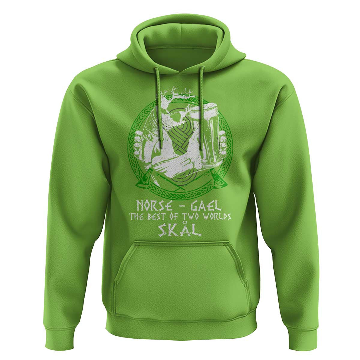 Funny Norse Gael The Best Of Two Worlds Skal Irish Viking Beer Viking Hoodie Cotton