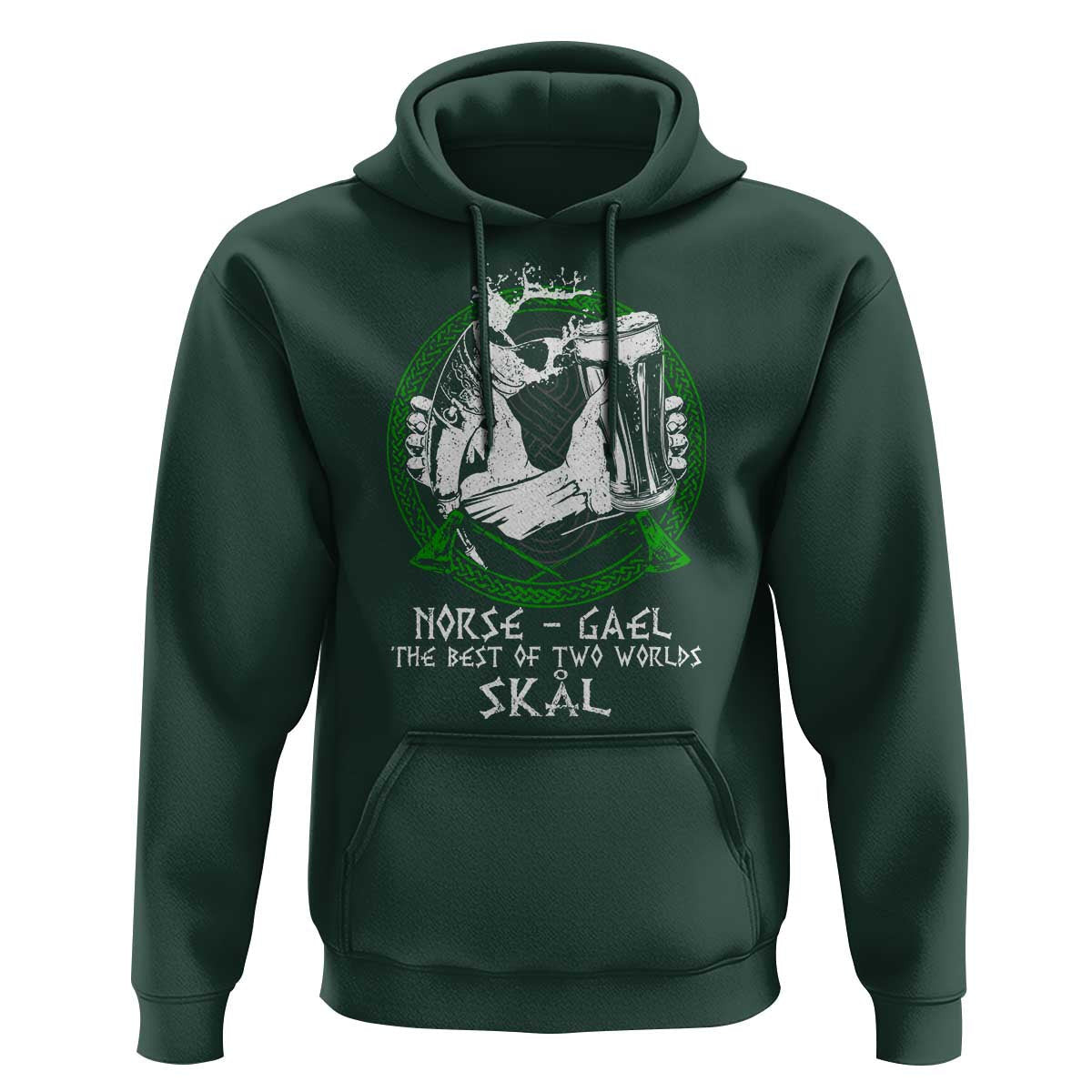Funny Norse Gael The Best Of Two Worlds Skal Irish Viking Beer Viking Hoodie Cotton