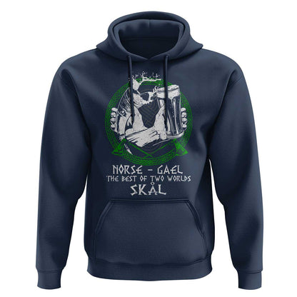 Funny Norse Gael The Best Of Two Worlds Skal Irish Viking Beer Viking Hoodie Cotton