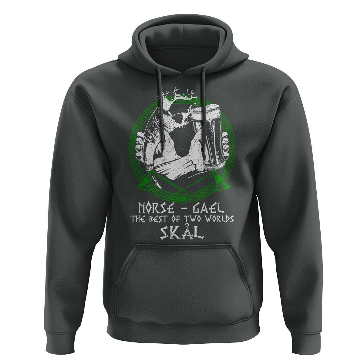 Funny Norse Gael The Best Of Two Worlds Skal Irish Viking Beer Viking Hoodie Cotton