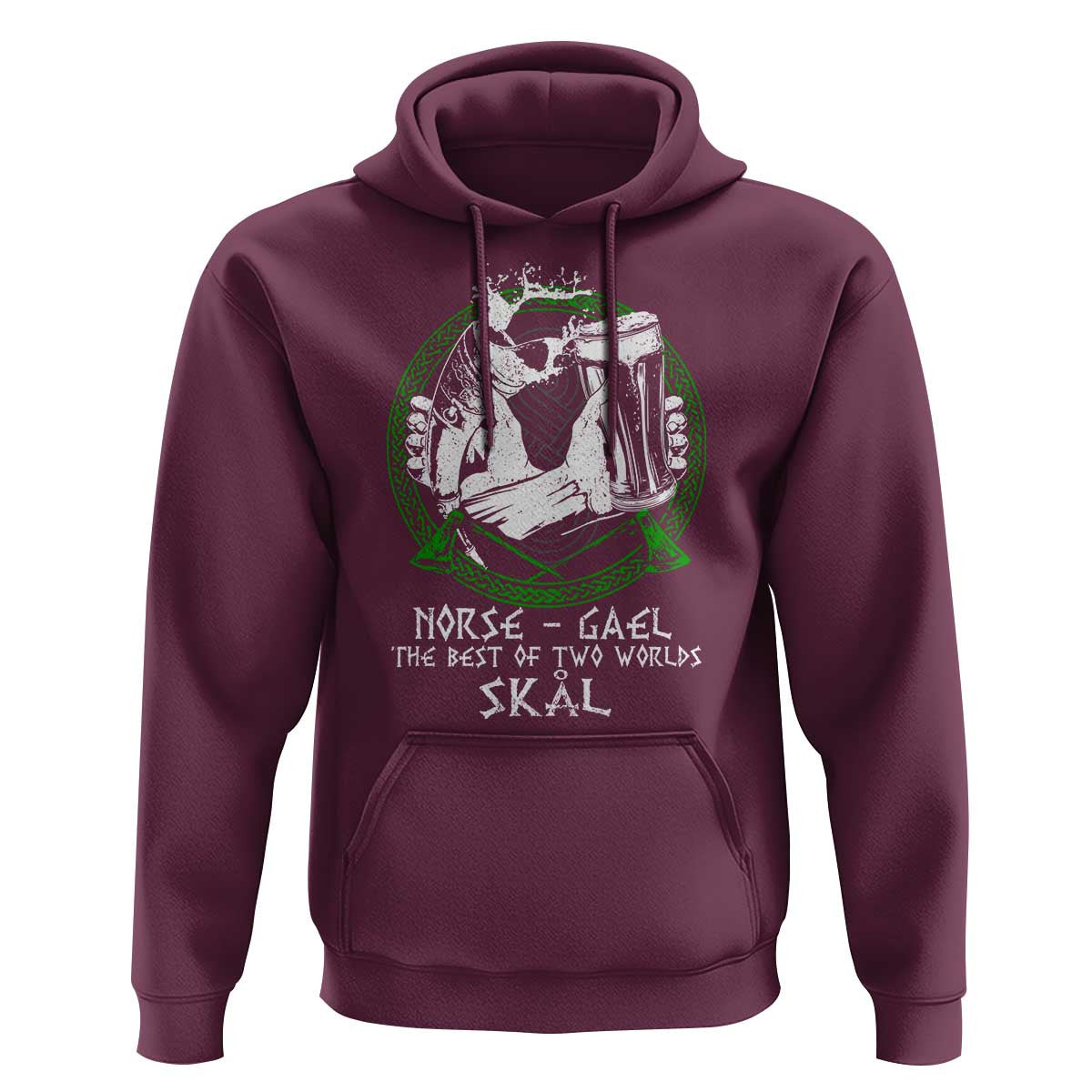 Funny Norse Gael The Best Of Two Worlds Skal Irish Viking Beer Viking Hoodie Cotton