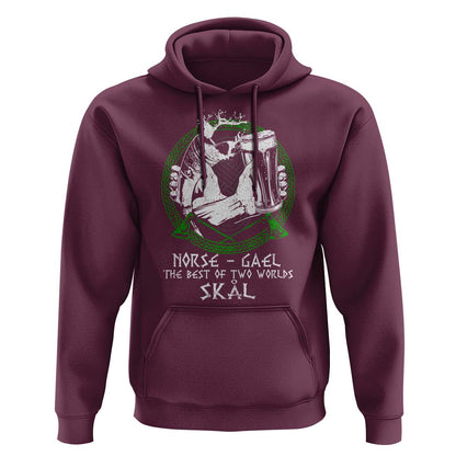 Funny Norse Gael The Best Of Two Worlds Skal Irish Viking Beer Viking Hoodie Cotton