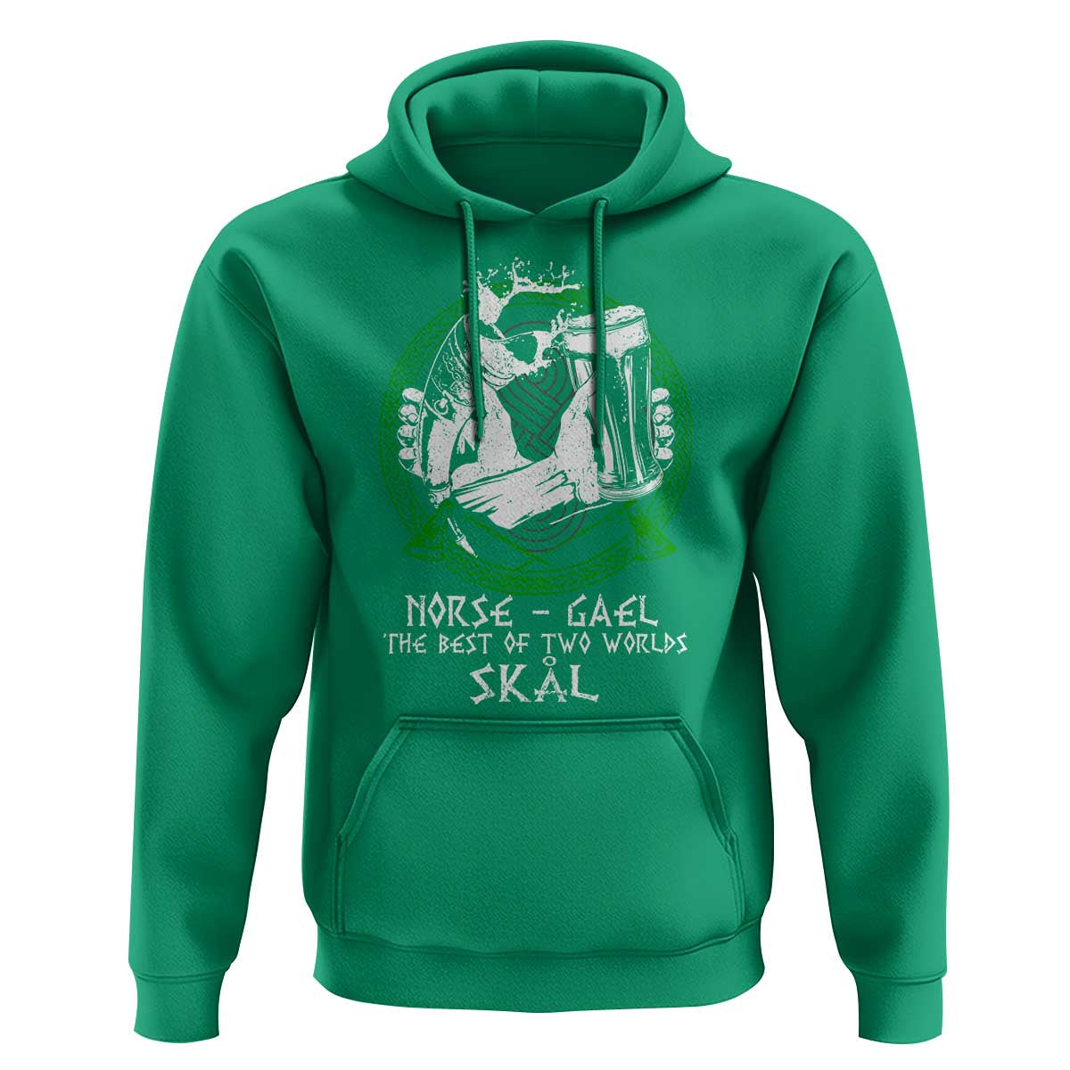 Funny Norse Gael The Best Of Two Worlds Skal Irish Viking Beer Viking Hoodie Cotton
