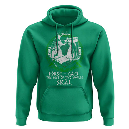 Funny Norse Gael The Best Of Two Worlds Skal Irish Viking Beer Viking Hoodie Cotton