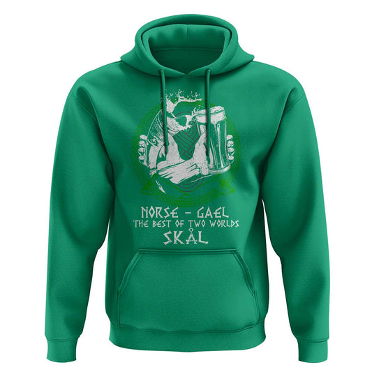 Funny Norse Gael The Best Of Two Worlds Skal Irish Viking Beer Viking Hoodie Cotton