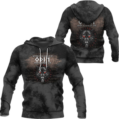 Wolf Of Odin Black Viking Hoodie