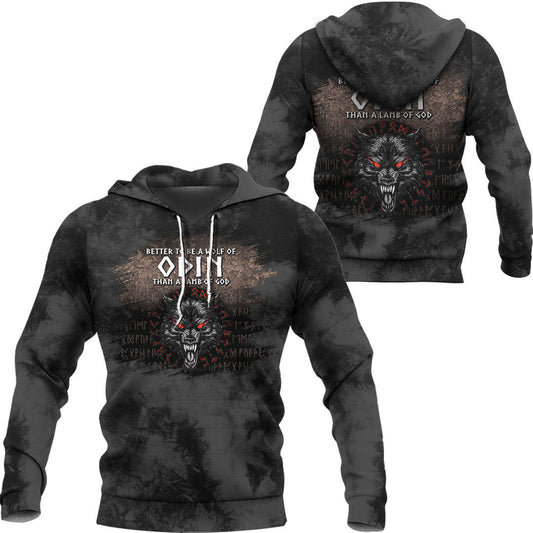 Wolf Of Odin Black Viking Hoodie