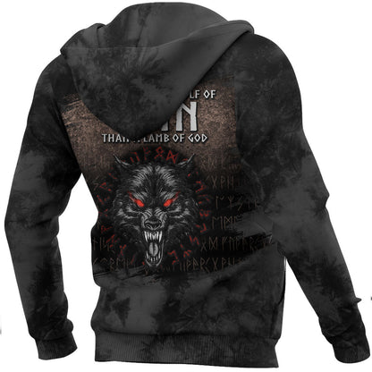 Wolf Of Odin Black Viking Hoodie