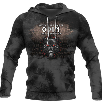 Wolf Of Odin Black Viking Hoodie