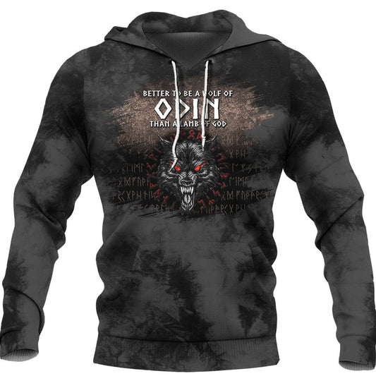 Wolf Of Odin Black Viking Hoodie