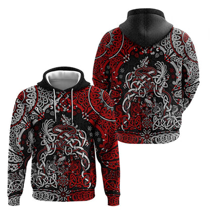 Viking Warrior And Viking Dragons Viking Hoodie