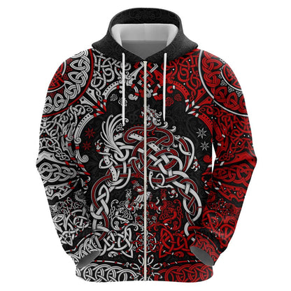 Viking Warrior And Viking Dragons Viking Hoodie