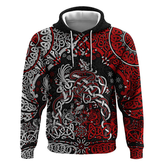 Viking Warrior And Viking Dragons Viking Hoodie