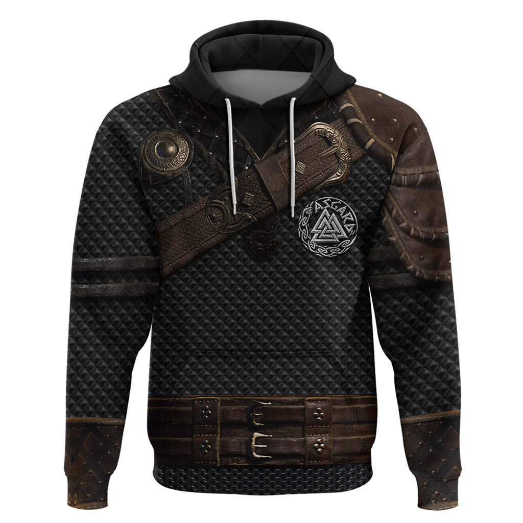 Viking Armor Vegvisir With Silver Chain Link Viking Hoodie