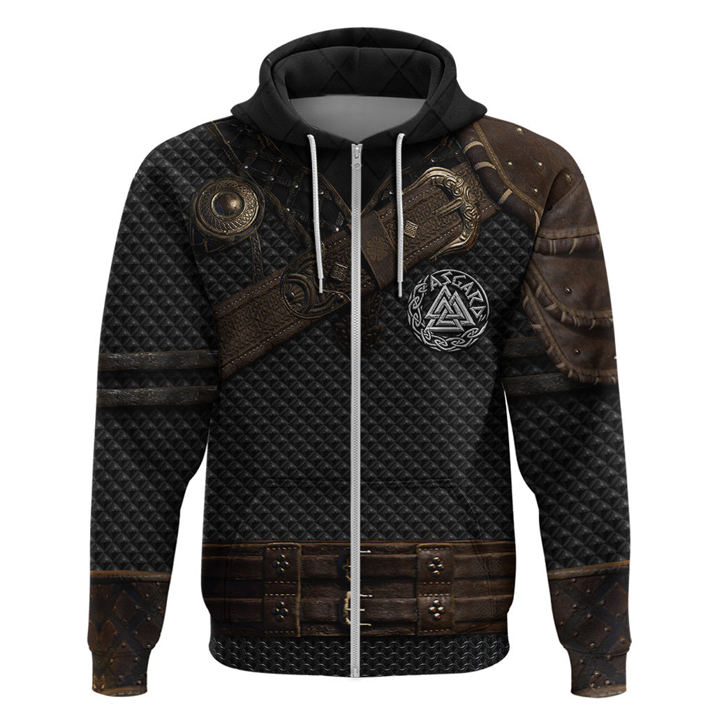 Viking Armor Vegvisir With Silver Chain Link Viking Hoodie