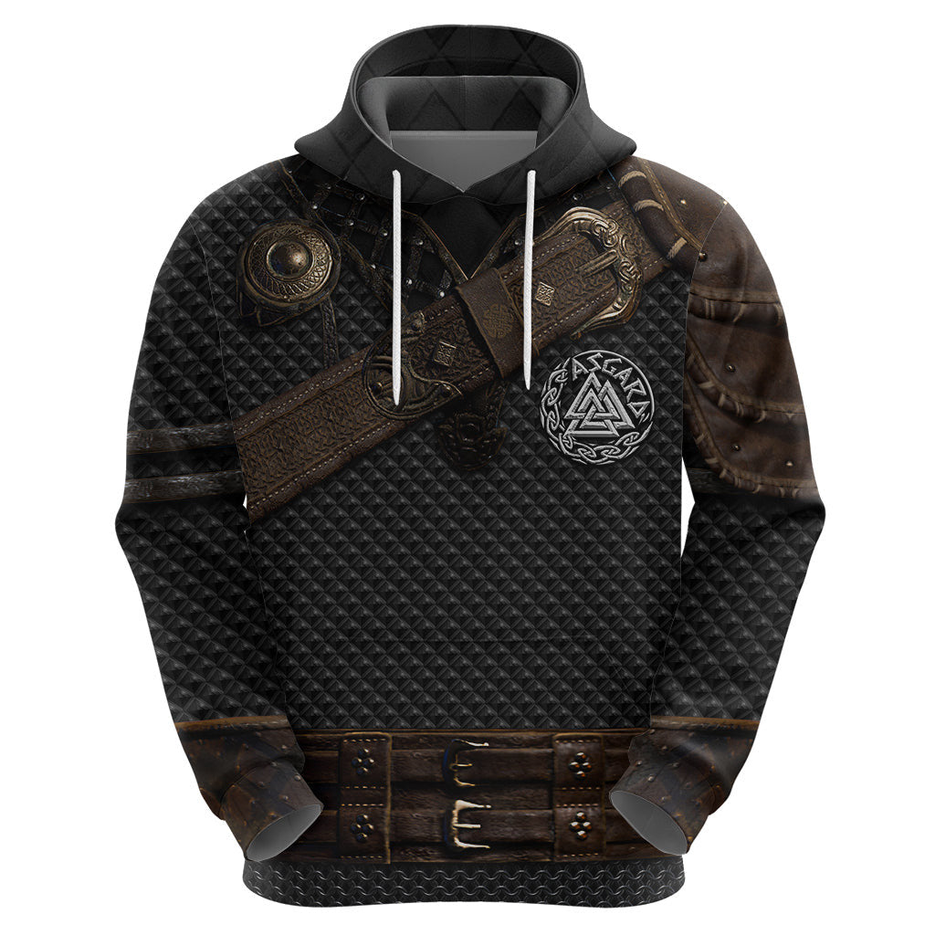 Viking Armor Vegvisir With Silver Chain Link Viking Hoodie