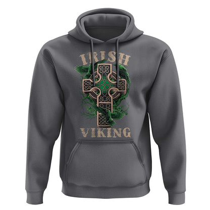 Irish Celtic Cross Odin's Raven Viking Hoodie Cotton