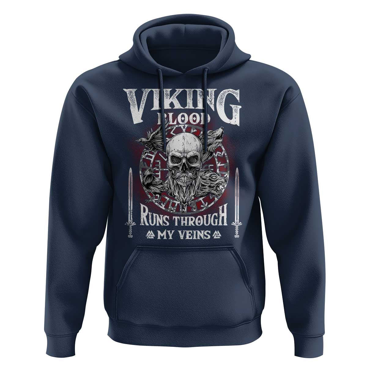 Viking Blood Runs Through My Veins Viking Hoodie Cotton
