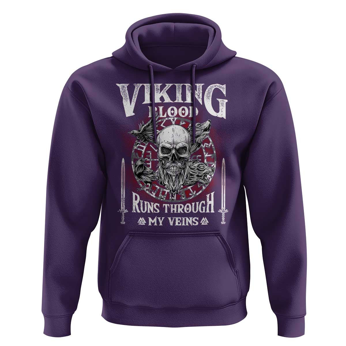 Viking Blood Runs Through My Veins Viking Hoodie Cotton