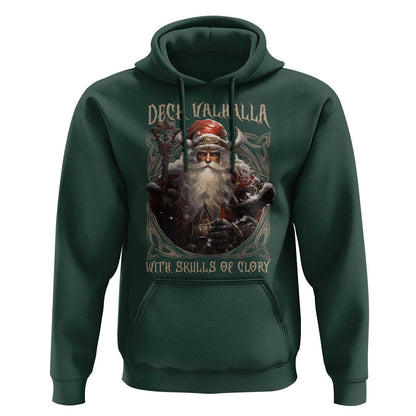 Viking Christmas Deck Valhalla With Skulls Of Glory Santa Yule Xmas Viking Hoodie Cotton
