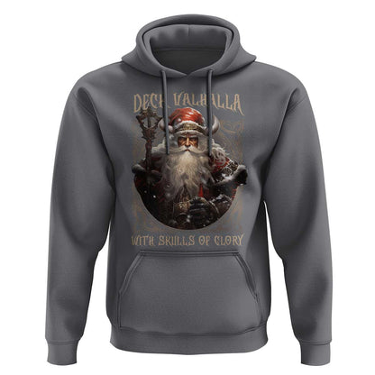 Viking Christmas Deck Valhalla With Skulls Of Glory Santa Yule Xmas Viking Hoodie Cotton