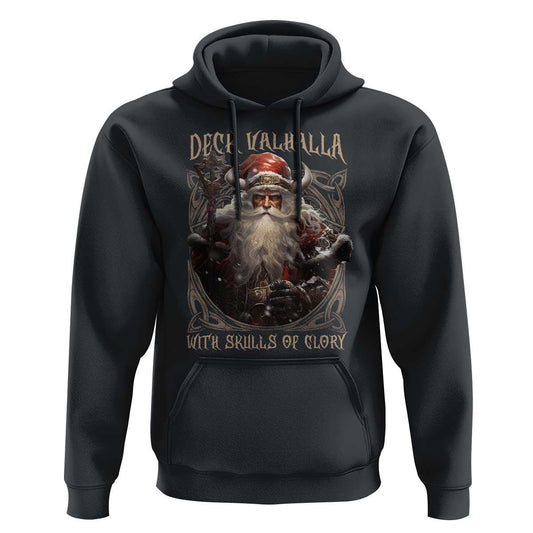 Viking Christmas Deck Valhalla With Skulls Of Glory Santa Yule Xmas Viking Hoodie Cotton