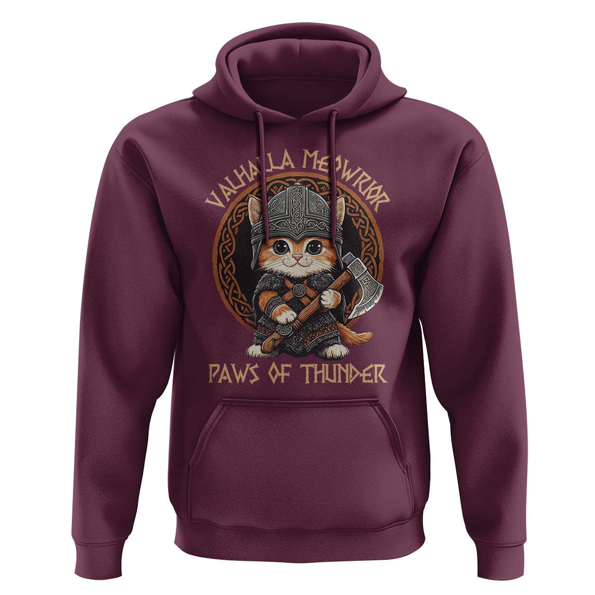Viking Cat Norse Mythology Cat Warrior Viking Hoodie Cotton