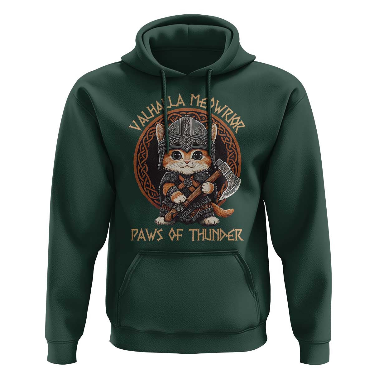 Viking Cat Norse Mythology Cat Warrior Viking Hoodie Cotton