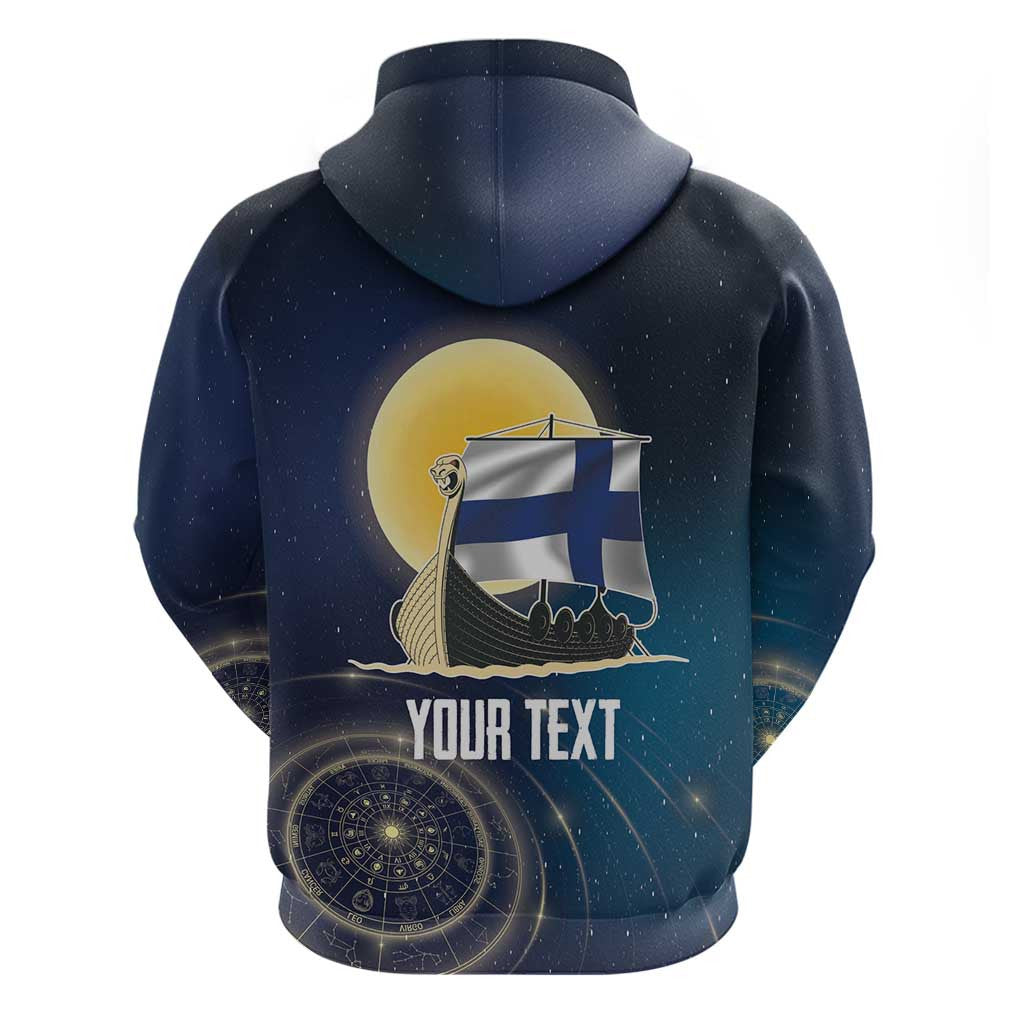 (Custom) Finland Drakkar Vikings Zipper Longships with Vegvisir Viking Hoodie