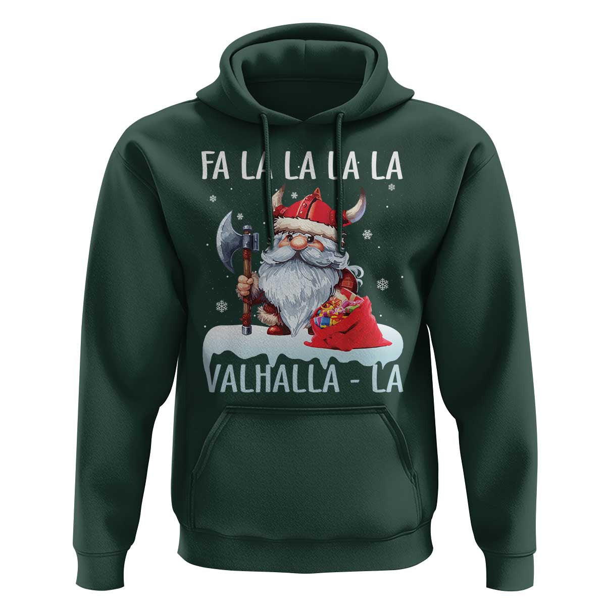 Viking Christmas Fa La La La Valhalla La Viking Santa Gnome Viking Hoodie Cotton