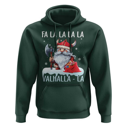 Viking Christmas Fa La La La Valhalla La Viking Santa Gnome Viking Hoodie Cotton
