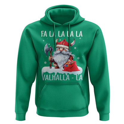 Viking Christmas Fa La La La Valhalla La Viking Santa Gnome Viking Hoodie Cotton