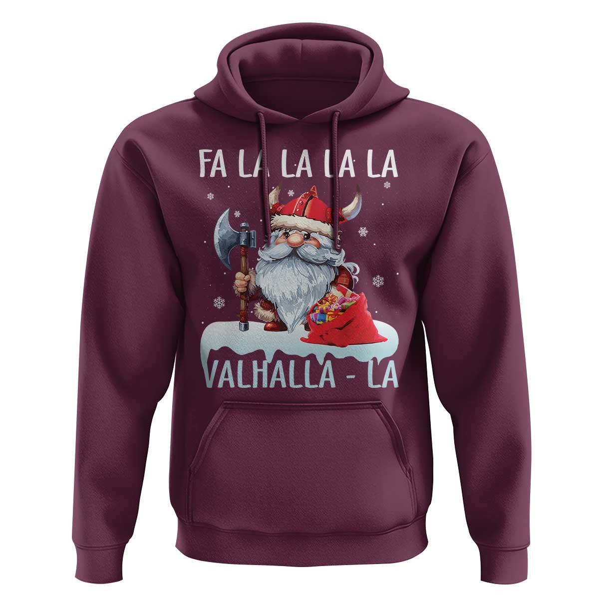 Viking Christmas Fa La La La Valhalla La Viking Santa Gnome Viking Hoodie Cotton