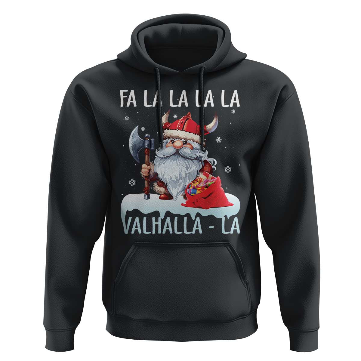 Viking Christmas Fa La La La Valhalla La Viking Santa Gnome Viking Hoodie Cotton