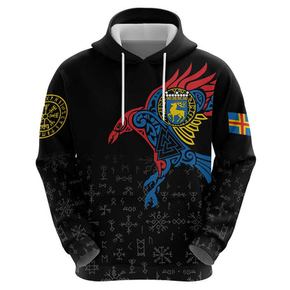 Aland Vikings Culture Norse Mythology Raven Tattoo Viking Hoodie