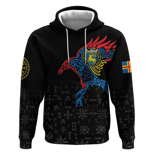 Aland Vikings Culture Norse Mythology Raven Tattoo Viking Hoodie