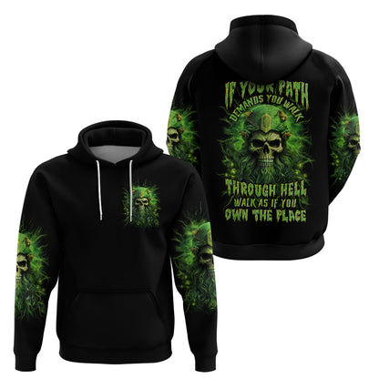 Viking Skull Zipper If Your Path Demnads You Walk Through Hell Walk As If You Own The Place Viking Hoodie
