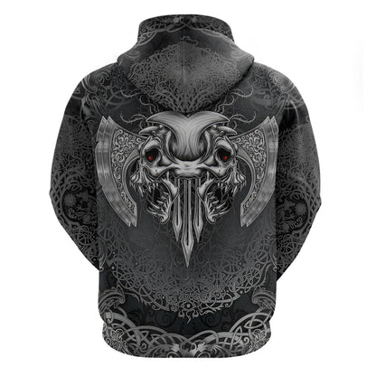 Until Valhalla Viking Skull Viking Hoodie