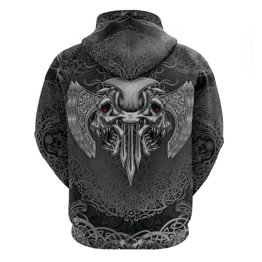 Until Valhalla Viking Skull Viking Hoodie