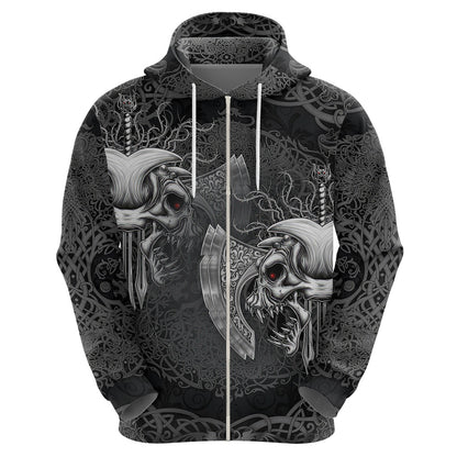 Until Valhalla Viking Skull Viking Hoodie