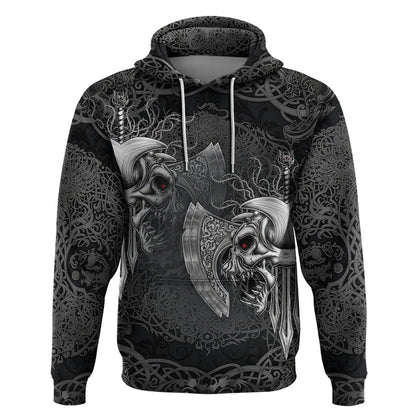 Until Valhalla Viking Skull Viking Hoodie