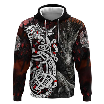 Viking Dragons Zipper Norse Mythology Viking Hoodie