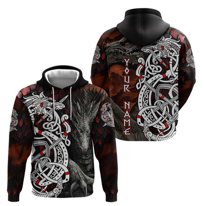 Viking Dragons Zipper Norse Mythology Viking Hoodie