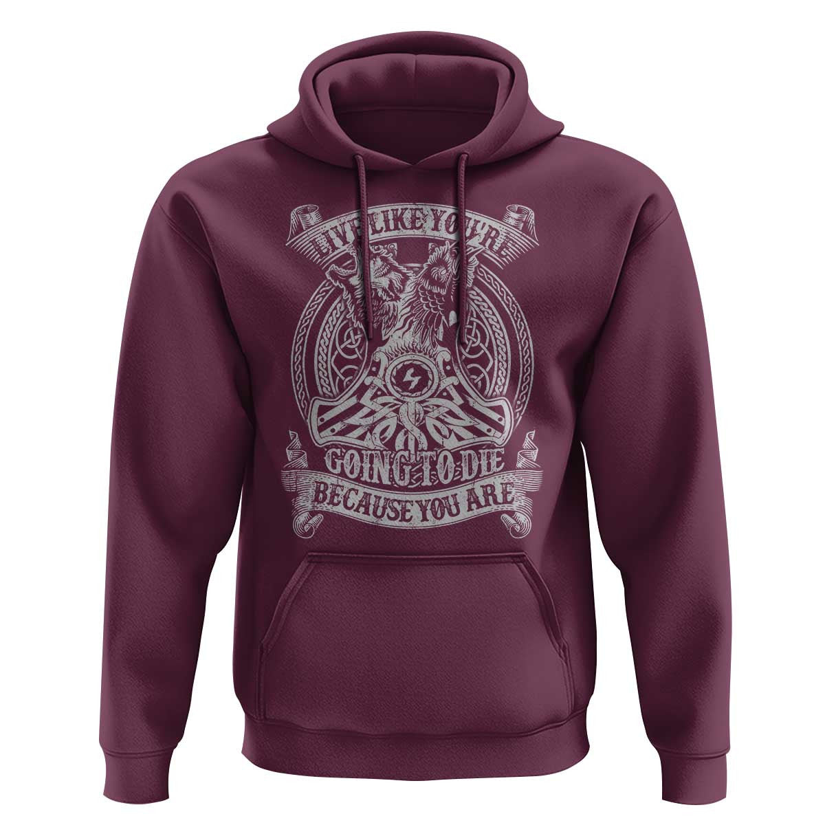 Live Like You're Going To Die Because You Are Viking Hoodie Cotton