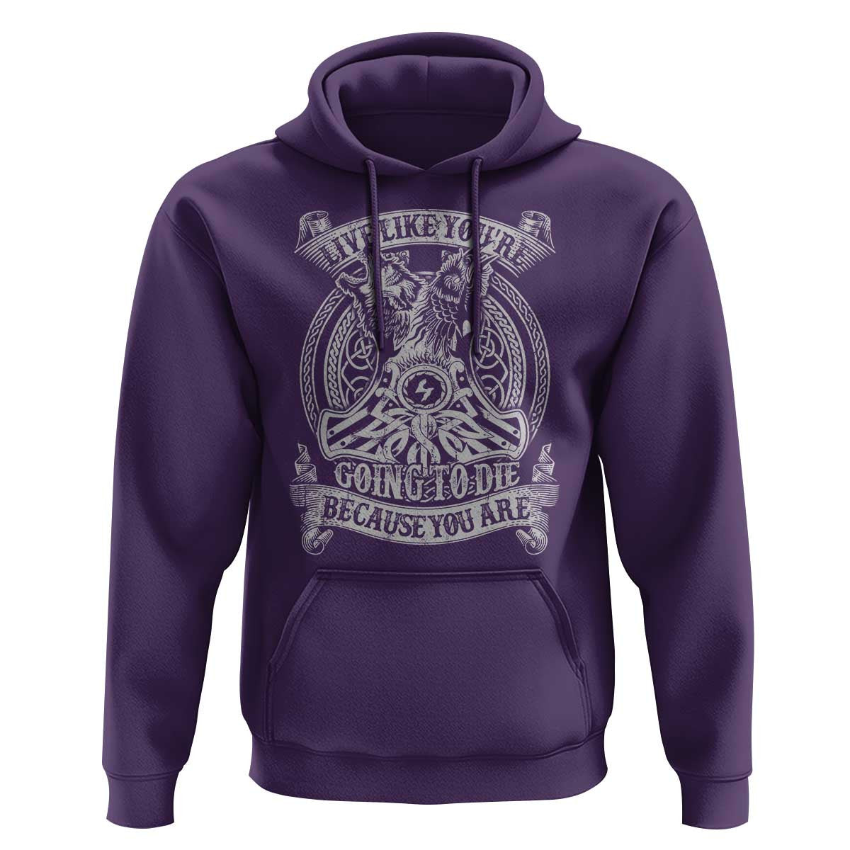Live Like You're Going To Die Because You Are Viking Hoodie Cotton