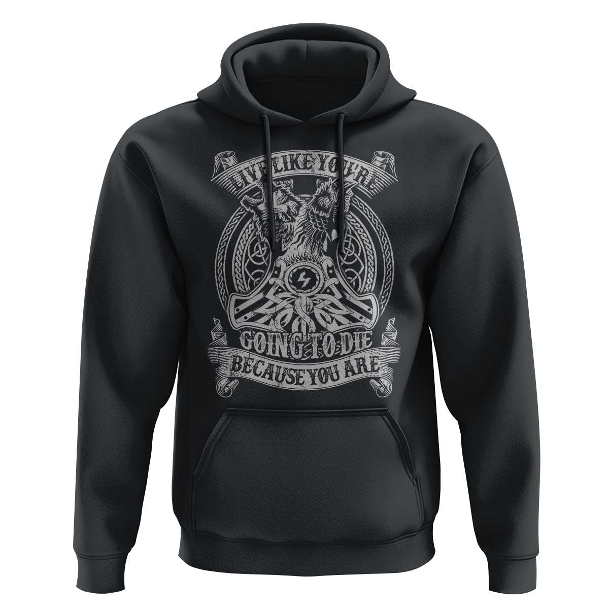 Live Like You're Going To Die Because You Are Viking Hoodie Cotton